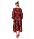 Rochie midi eleganta din saten imprimat