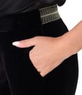 Pantaloni pana din catifea elastica neagra