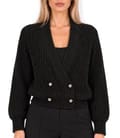 Cardigan tricotat cu doua randuri de nasturi