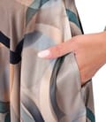 Rochie midi eleganta din saten imprimat cu motive geometrice