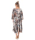 Rochie midi eleganta din saten imprimat cu motive geometrice