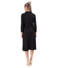Rochie office evazata cu fermoar auriu si buzunare laterale