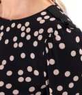Rochie midi din viscoza imprimata cu buline