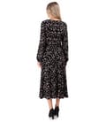 Rochie midi din viscoza imprimata cu buline