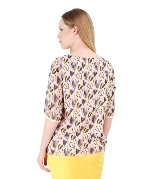 Bluza din voal imprimat cu flori