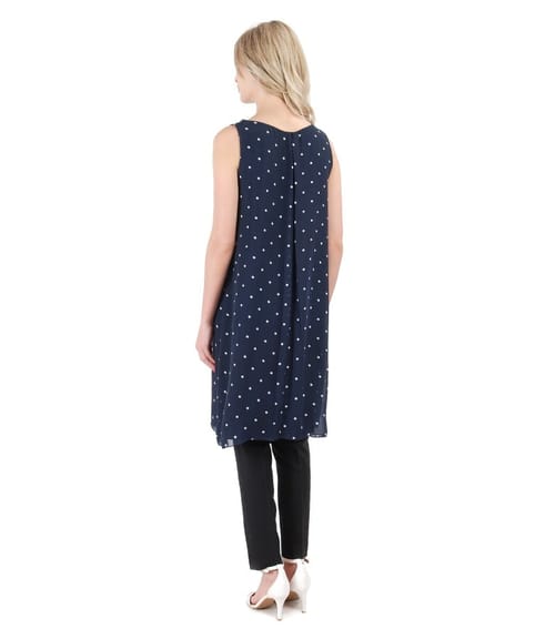 Rochie din voal cu picouri si pantaloni pana