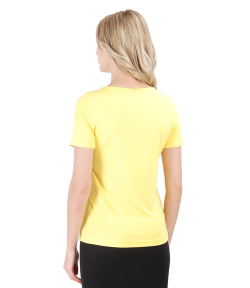 Bluza din jerse elastic cu jabou de voal