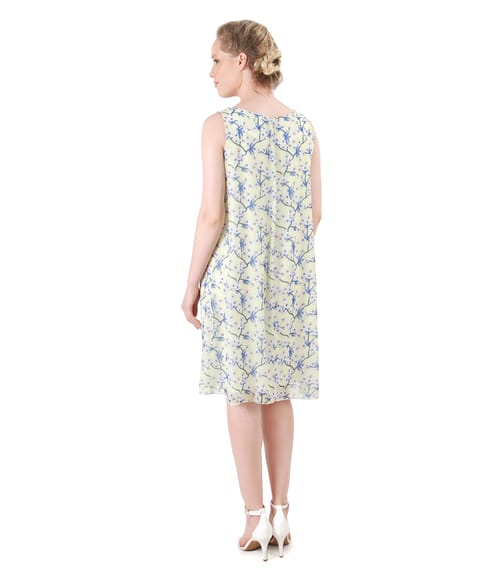 Rochie din voal imprimat cu motive florale