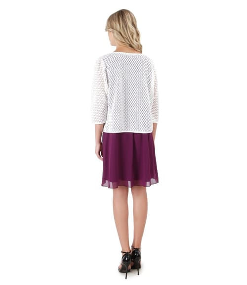 Tinuta eleganta cu rochie din voal si bolero din dantela cu bumbac