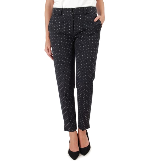 Pantaloni cu bumbac imprimat cu picouri