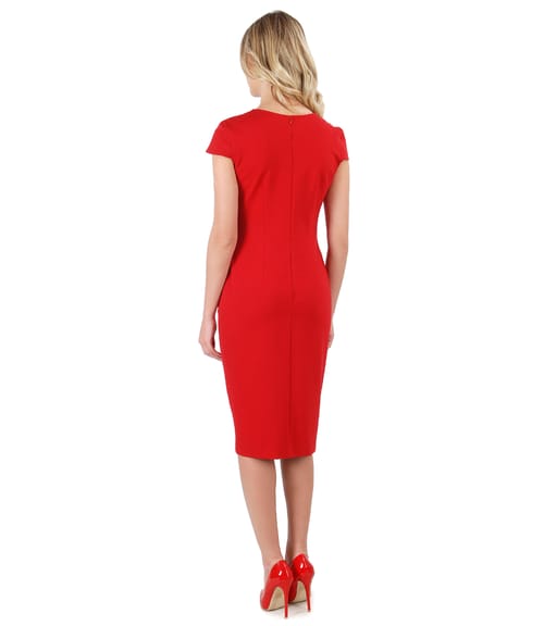 Rochie midi din jerse elastic gros