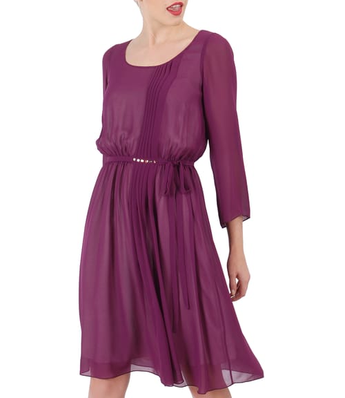 Rochie de seara din voal si aplicatie de cristale  pe cordon