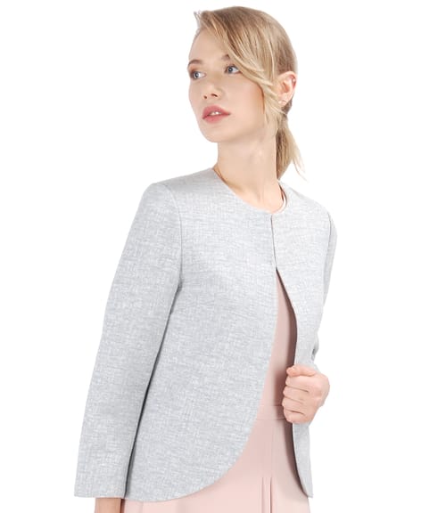 Sacou din bumbac cu fir de efect si aplicatie cristale