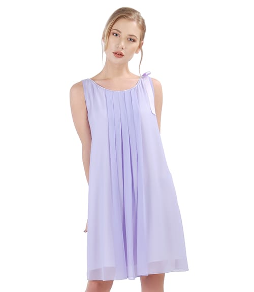 Rochie din voal cu falduri si cristale