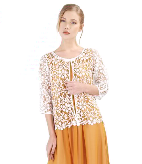 Bolero din dantela cu cu motive florale