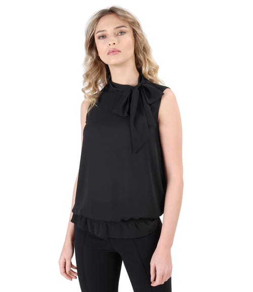 Bluza fara maneci si cu guler gen esarfa