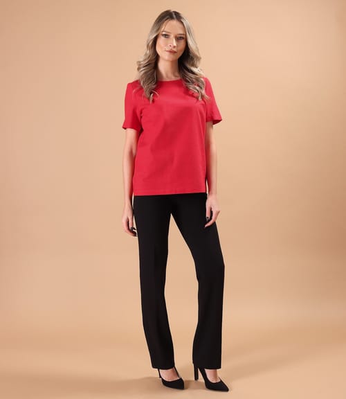 Pantaloni drepti din stofa elastica