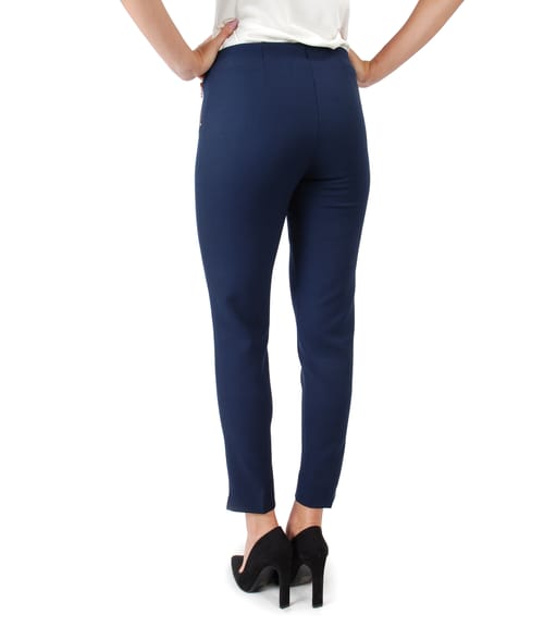 Pantaloni pana cu fermoare decorative