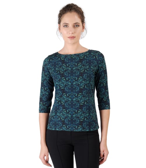 Bluza din jerse elastic imprimat digital