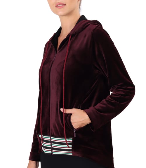 Hanorac din catifea cu garnitura elastica