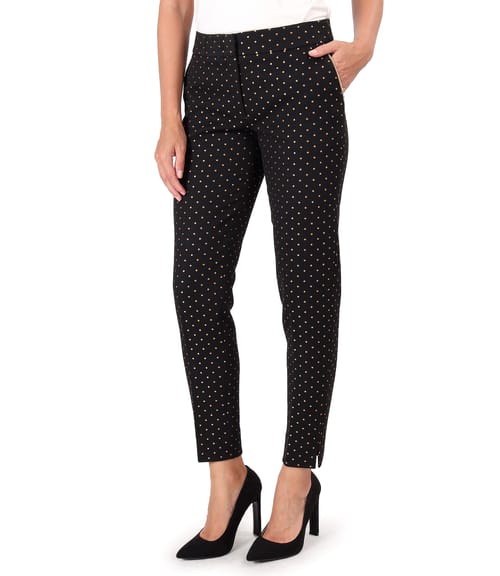 Pantaloni office din bumbac gros brocat