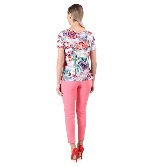 Tinuta eleganta cu pantaloni pana si bluza din jerse cu viscoza si in