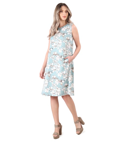 Rochie lejera din tencel imprimat cu motive florale