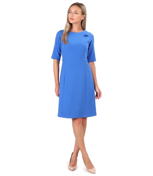 Rochie office evazata cu cusatura decorativa