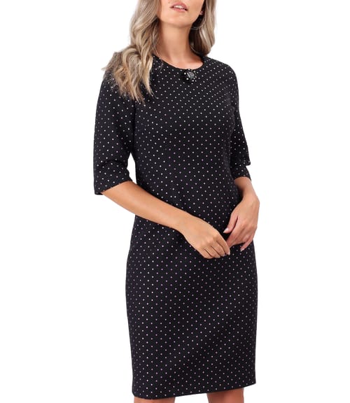 Rochie office din bumbac gros brocat