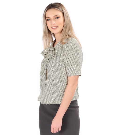 Bluza eleganta din viscoza cu guler tip esarfa