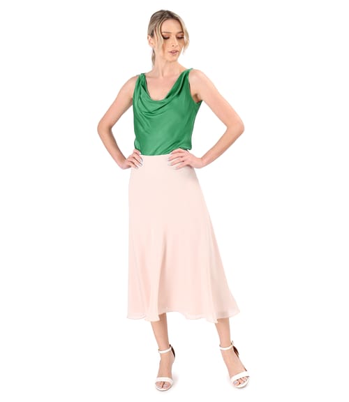 Bluza eleganta pe bie din saten de viscoza