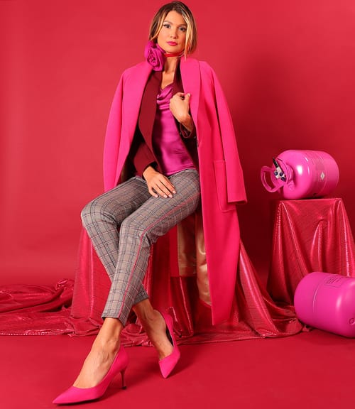 Pardesiu midi lejer din stofa groasa