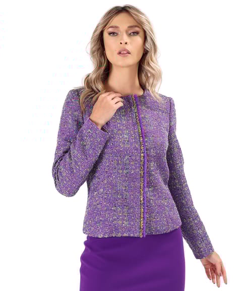 Sacou elegant din bucle cu bumbac si fir de lurex