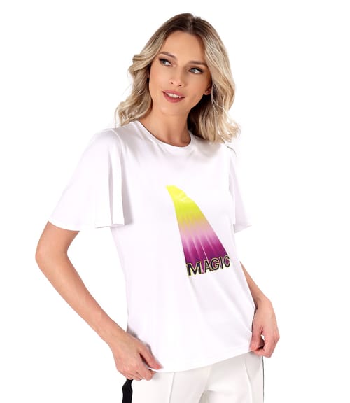 Bluza din jerse elastic uni cu maneci ample