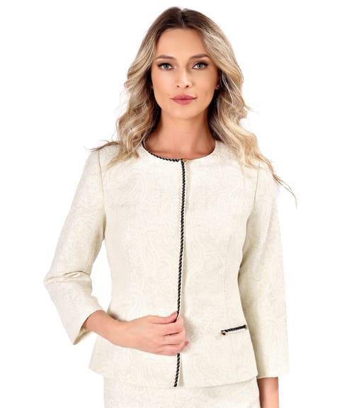 Sacou de ocazie din brocart cu bumbac si fir de efect auriu