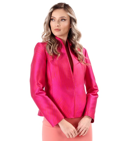 Sacou elegant din brocart tesut cu matase