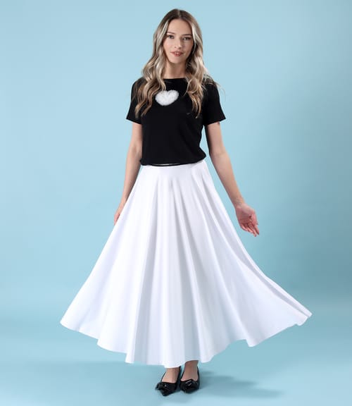 Fusta lunga clos din jerse elastic de viscoza