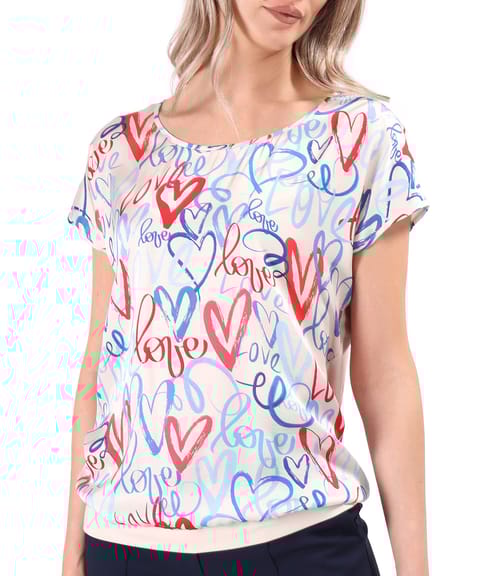 Bluza lejera cu fata din satin de viscoza imprimata