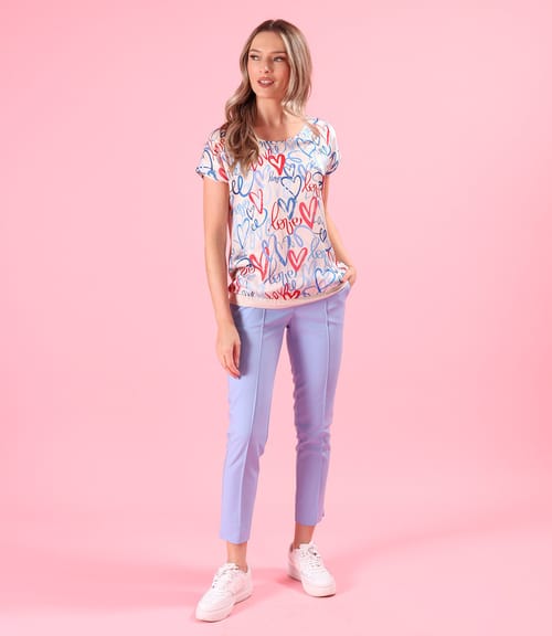 Bluza lejera cu fata din satin de viscoza imprimata