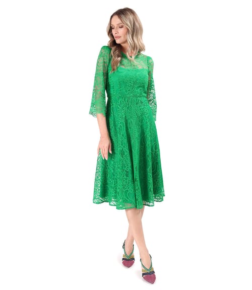 Rochie eleganta din dantela fina cu motive florale