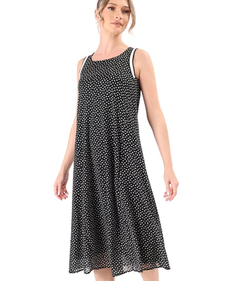 Rochie midi lejera din jerse cu garnituri decorative