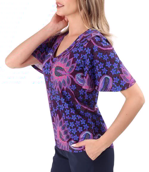 Bluza eleganta din jerse elastic cu maneci ample