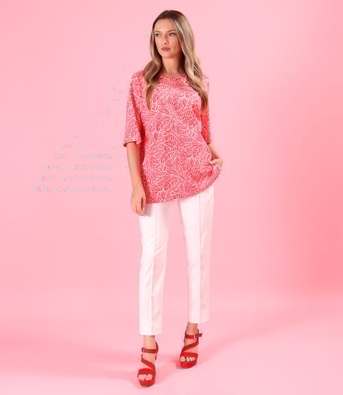 Bluza oversize cu in imprimata cu motive florale