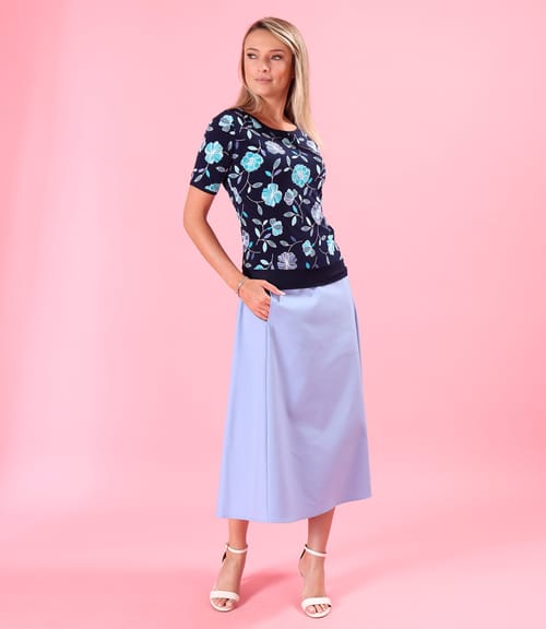 Bluza din jerse elastic imprimat in relief