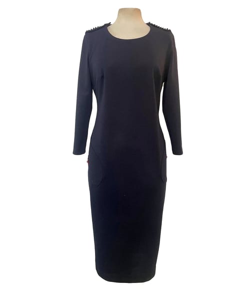 Rochie office din jerse elastic plin cu lana virgina