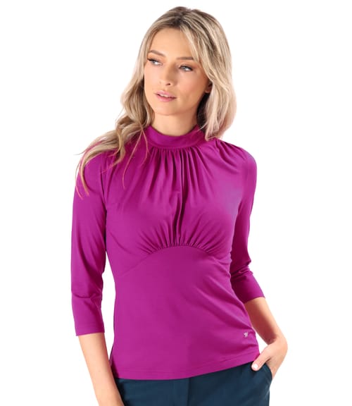 Bluza eleganta din jerse incretita la decolteu