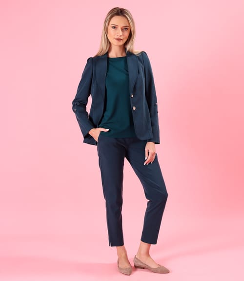 Pantaloni din stofa plina din tencel cu bumbac