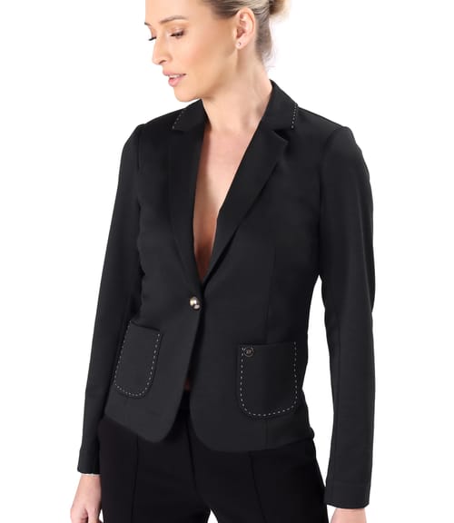 Sacou elegant din jerse elastic cu lana virgina