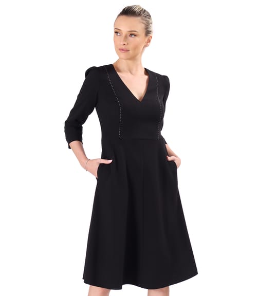 Rochie office clos din stofa elastica cu viscoza