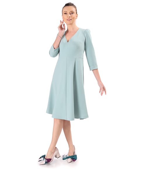 Rochie office clos din stofa elastica cu viscoza